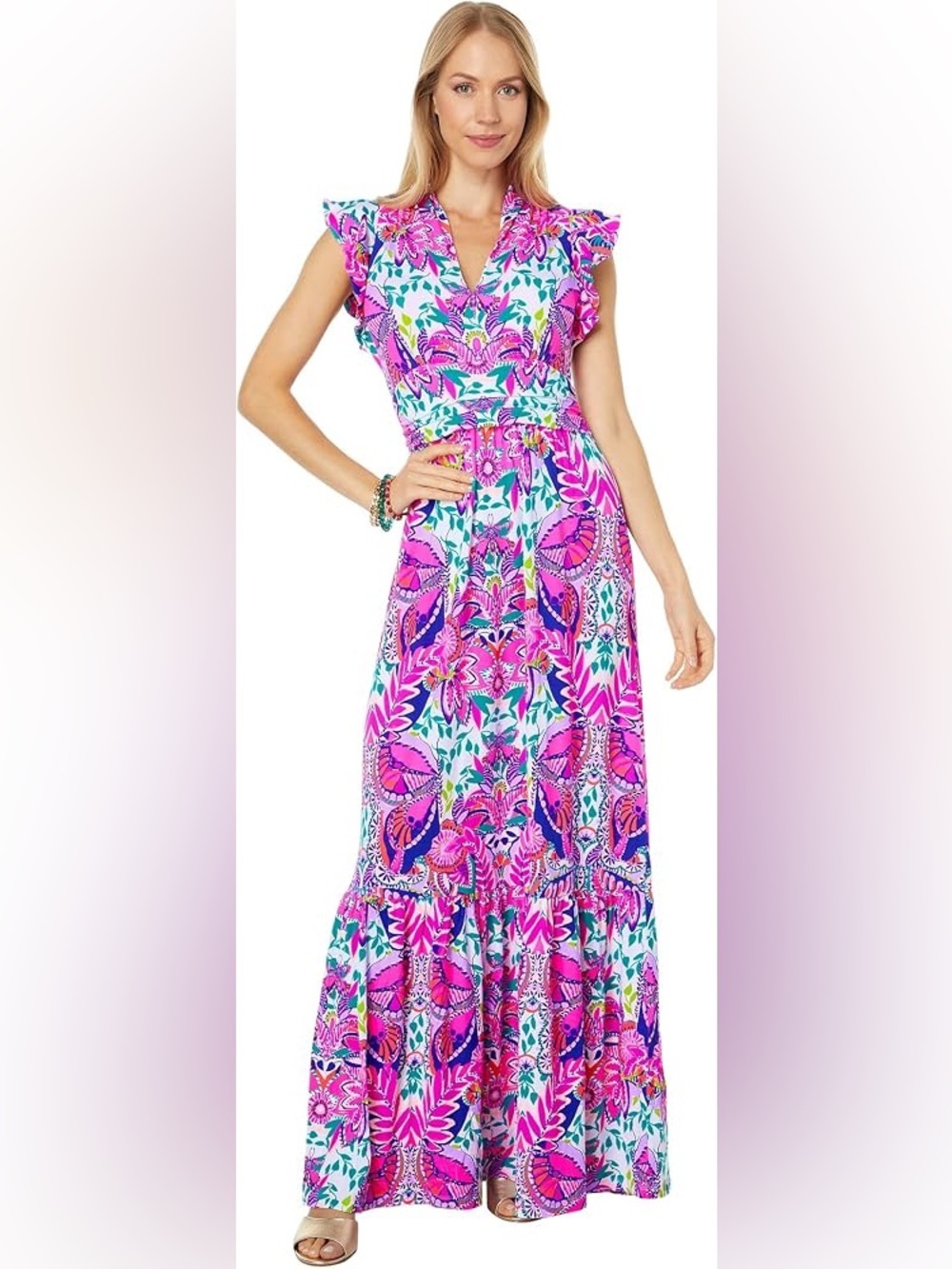 Lilly Pulitzer Adriann Flutter Sleeve Maxi
